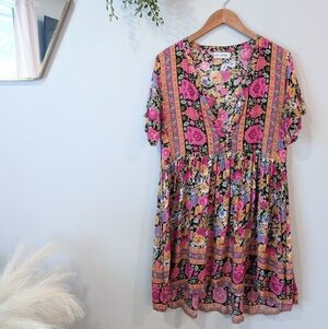 Sea Lustre Floral V-Neck Dress L/Xl